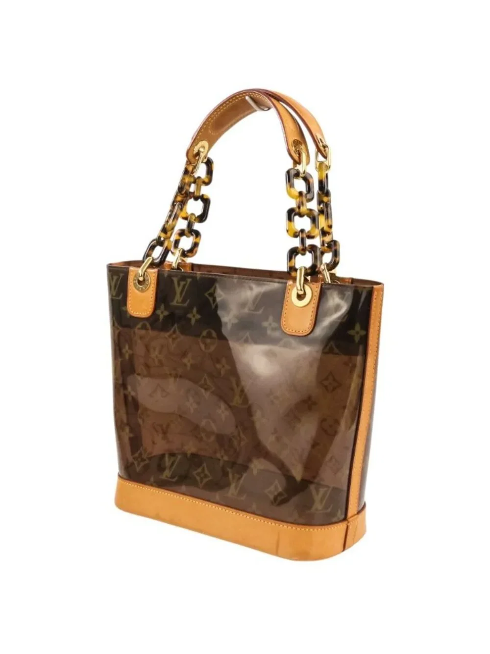 Louis Vuitton Cover Amble PM Vinyl Monogram Tote Brown